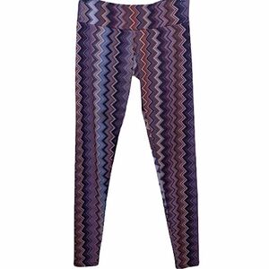 EUC Onzie Chevron Print Full Length Workout Leggings